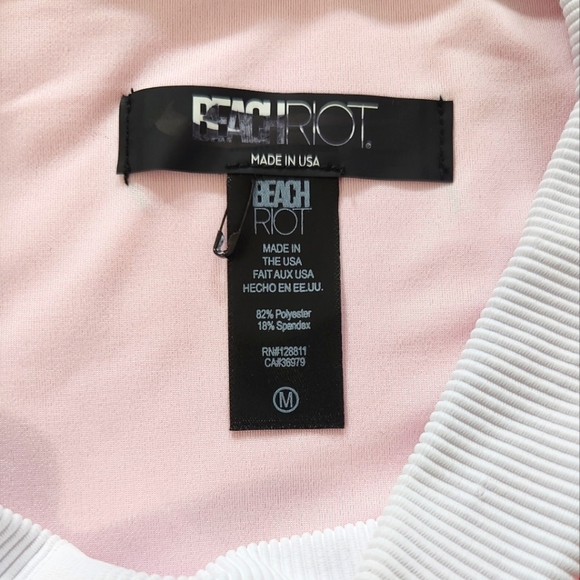 New!Beach Riot Emmy‎ Bottom Neon  Pink White Bikini bottoms - Picture 11 of 11